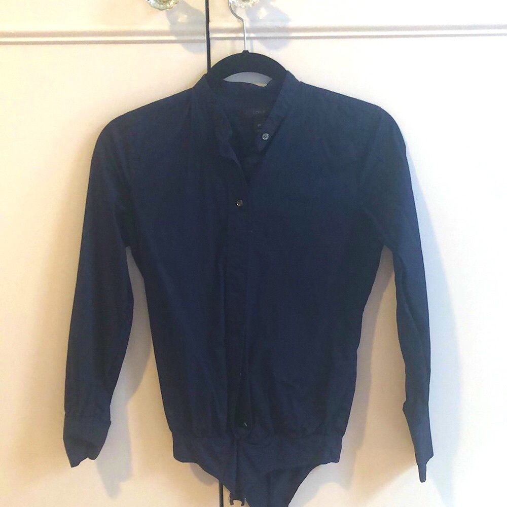 Jcrew button down navy bodysuit